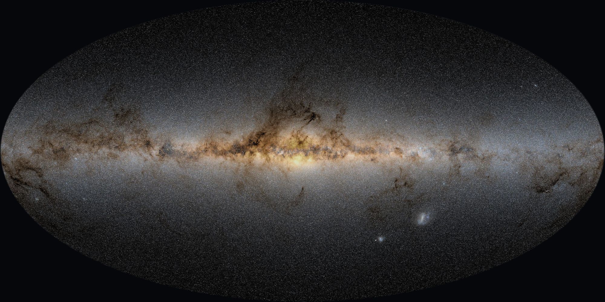 The Milky Way across the whole sky, in galactic coordinates, from Gaia DR3